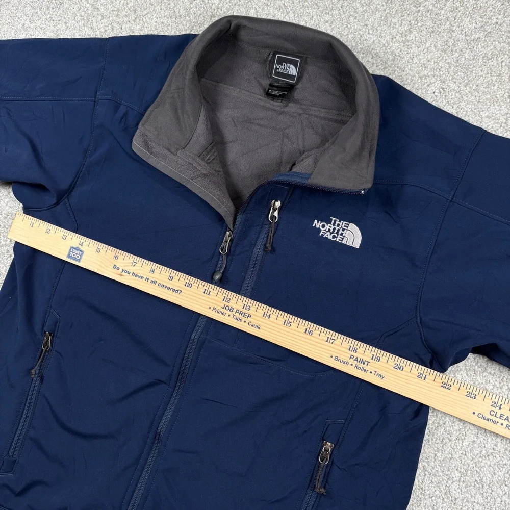 The North Face Apex Softshell Jacket Mens Medium Navy Blue Full Zip Fleece Lined